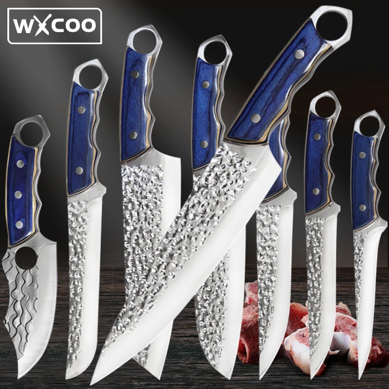 Butcher Knife Forged Boning Kitchen Knife Stainless Steel Meat Chopping Knives Chef Slicing Cutter Cleaver Cooking BBQ Tools