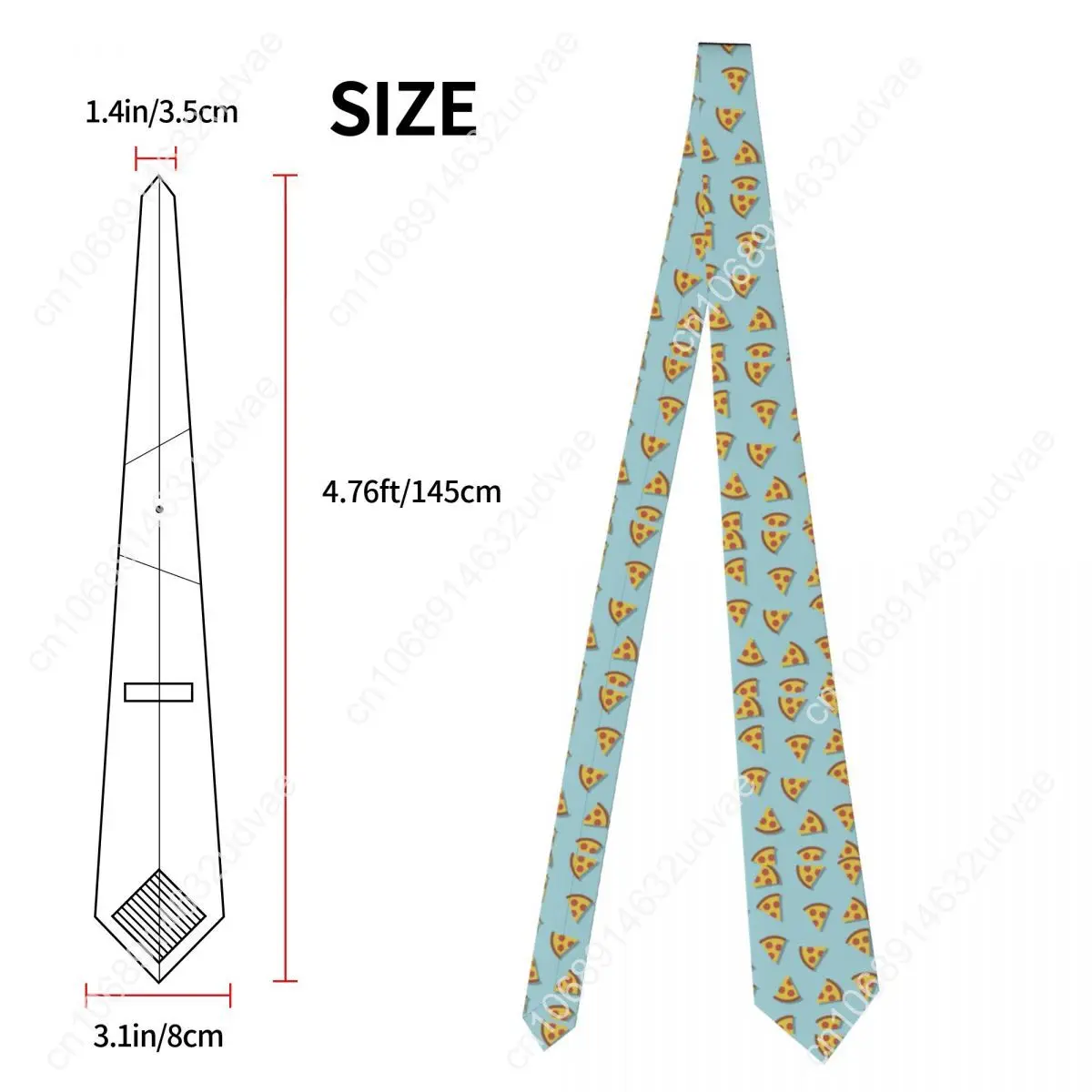 Mens Tie Slim Skinny Pizza Pattern Necktie Fashion Necktie Free Style Men Tie Party Wedding