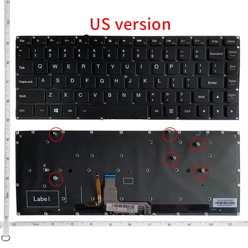 Imagem -02 - Teclado Portátil para Lenovo Eua ru Inglês Lenovo Yoga Pro Yoga 90013isk 900s-13isk Novo