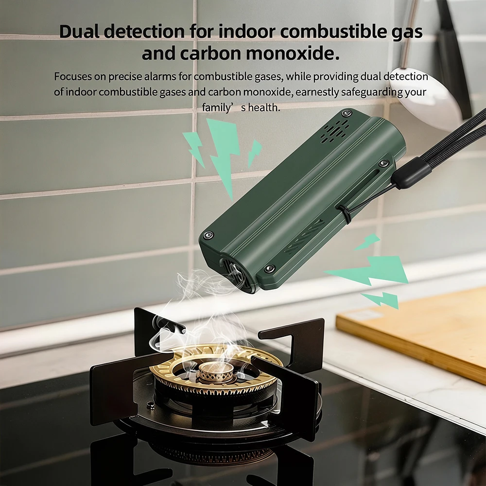 Portable Gas Detector For Methane CO Leakage With Fast Response High Sensitivity Sensor Mini Keychain Design Alarm Safety Tool