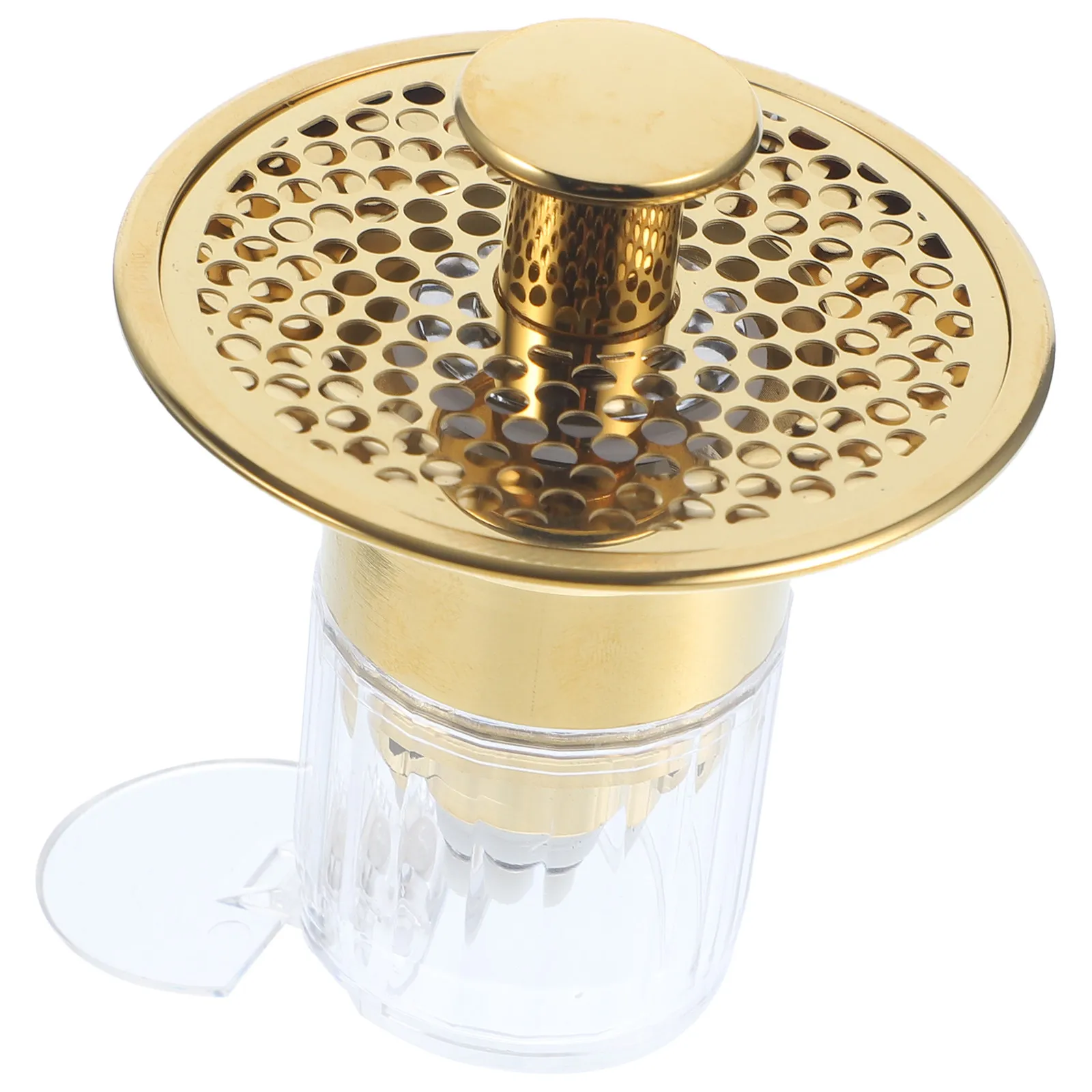 

Self-Closing Sink Drain Stopper Magnetic Bathtub Plug Press-Type Leakproof Odor Blocker Hair Catcher ABS Steel Waterproof