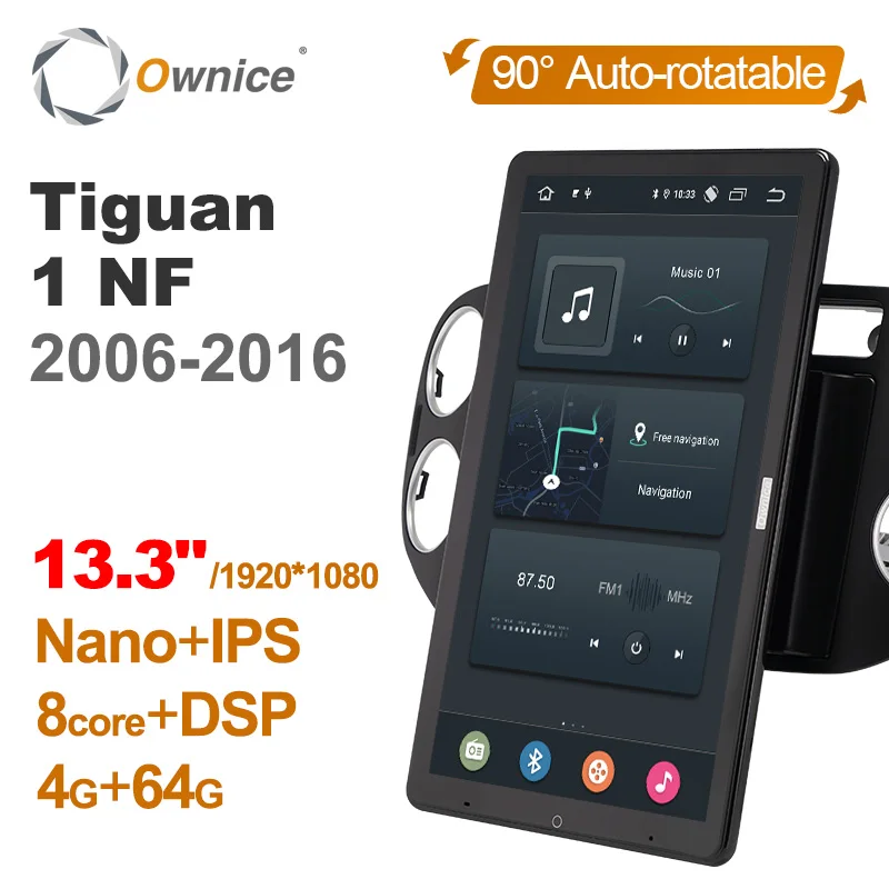 1920*1080 Nano Ownice Android 12.0 for Volkswagen Tiguan 1 NF 2006 - 2016 Car Radio Video Audio 13.3