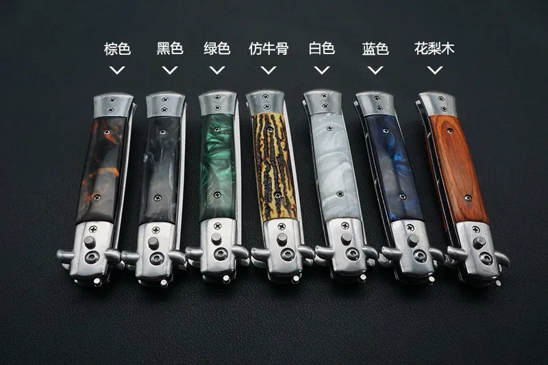 1 Stück Edelstahl Klappbarer Automatischer Kamm-Messer-Bürsten-Haarschneider-Kamm-Bürsten-Zubehör Schmetterling Herren Taschenmesser-Kamm – Detail 1