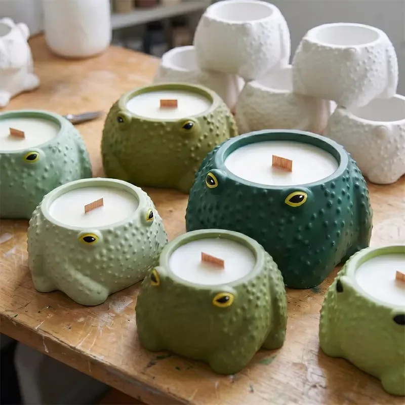 Silicone Candle Jar Molds for Prince Frog Plaster DIY Handmade Candle Vessel Jesmonite Concrete Mould Home Decor view 4