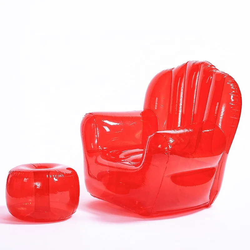 Transparent Inflatable Sofa Seat With Footstool For Adults Indoor Outdoor Inflatable Air Sofa