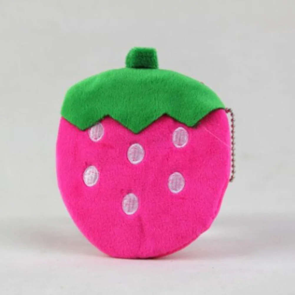 محفظة صغيرة بنمط الفاكهة الوردية للعملات المعدنية لتنظيم العناصر الصغيرة ومفاتيح أحمر الشفاه وكابل USB وسماعة الرأس