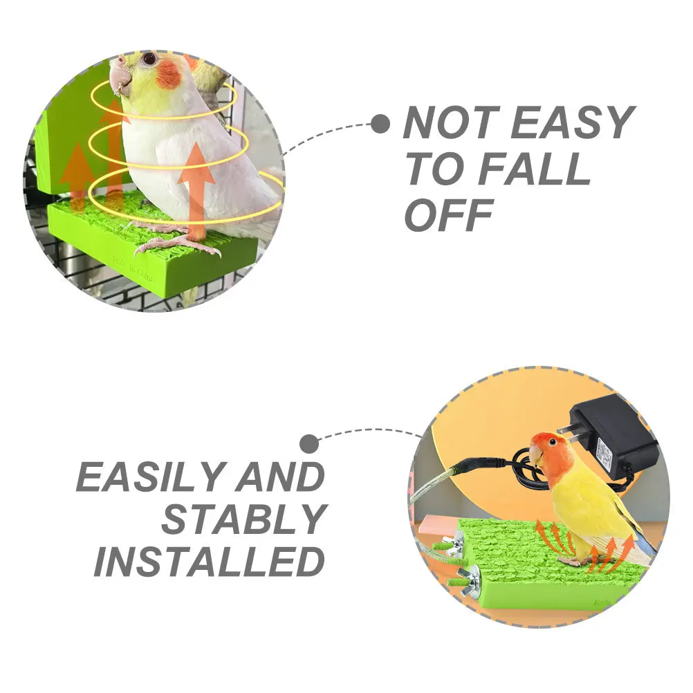 

Parrot Heating Station Plate Resin Bird Perch Stable Birdcage Warmer Eu Plug Heated Platform for Healthy Feet Leg Muscle