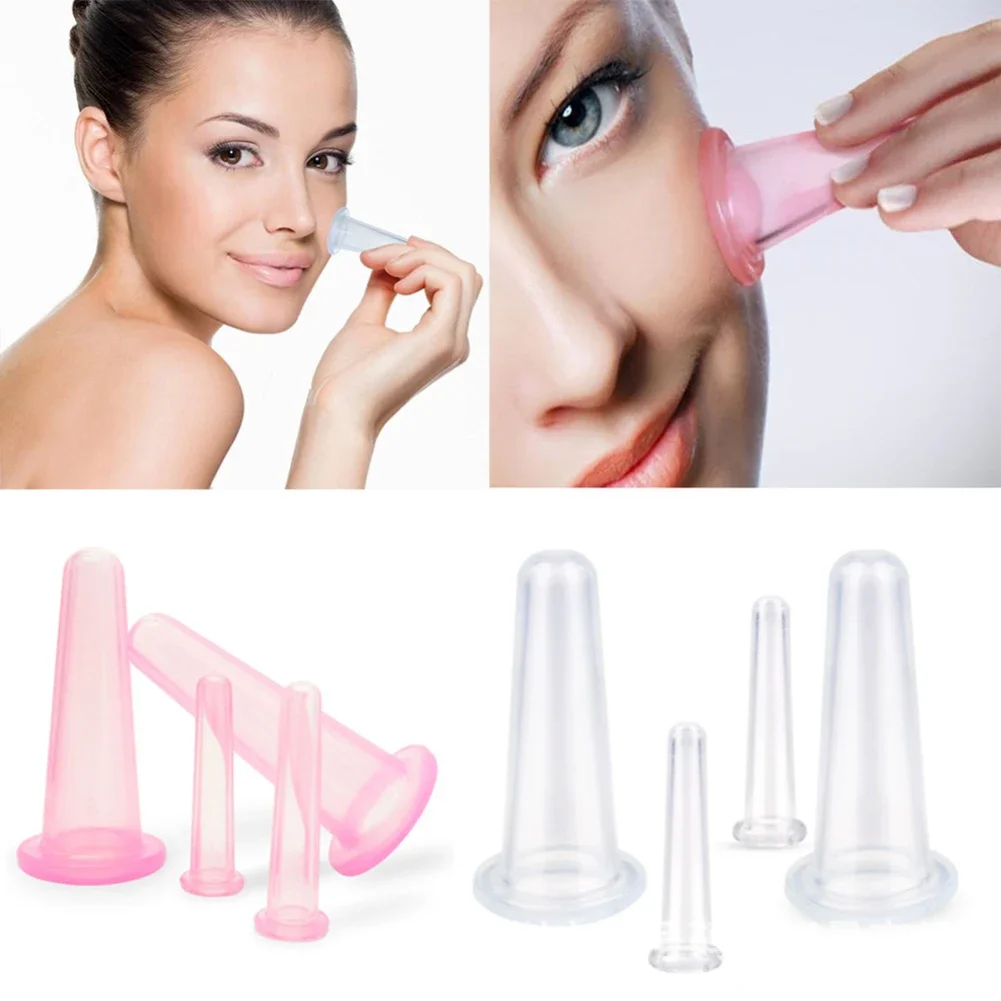 Cupping Guasha Set Gouache Scraper Silicone Massager For Face Anti-Cellulite Suction Cup Body Massage Face Care Tool