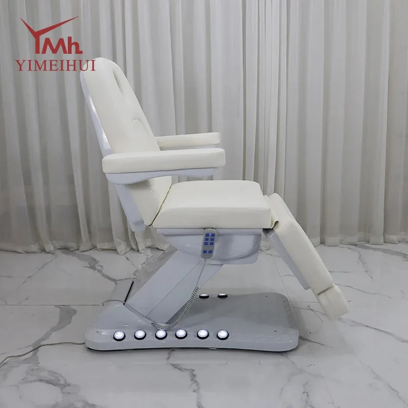 3 Motor Electric Adjustable Multi-function Beauty Bed Chair White Comfortable for Salon Clinic Beauty Equipment