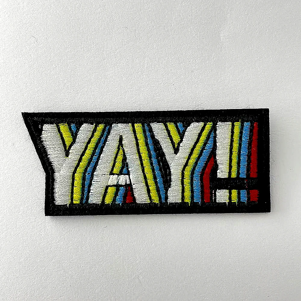 YAY Cloth Patch Badge Embroidered Cute Badges Abstract Iron on Kids Patches for Clothes Cover Repair Hole Stickers