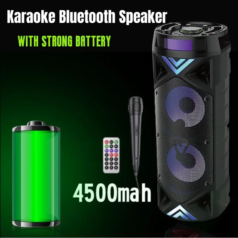 Wireless High Volume Karaoke Speaker Home KTV with MIC 300W Powerful Portable Audience Bluetooth Speaker Outdoor Sound Column FM