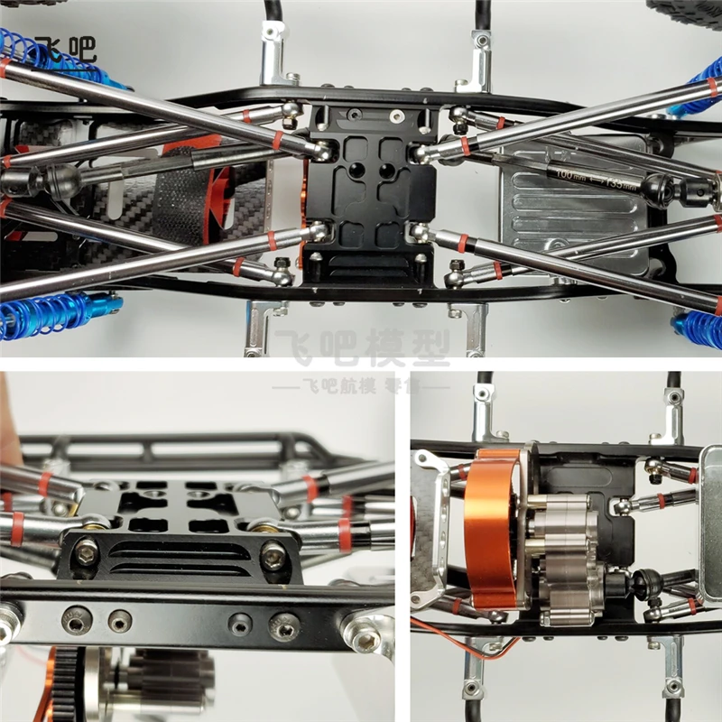 Base de placa inferior de caja de cambios de Metal para coche trepador de control remoto AXIAL SCX10 RC4WD D90 Jeep Chevrolet K10 modificar accesorios DIY 1/10