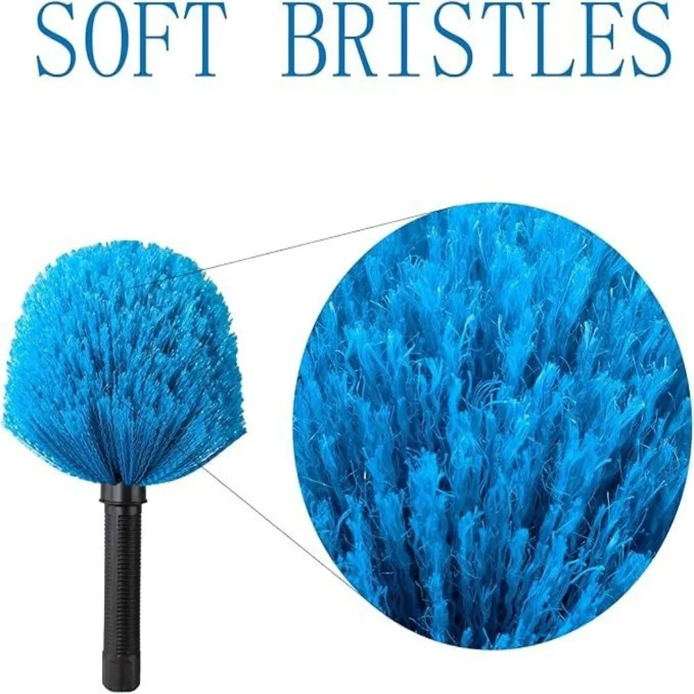 Practical Plastic Round Head Brush High Areas Dusting Tool Ceiling Duster Long Handle Brush Fan Cleaning