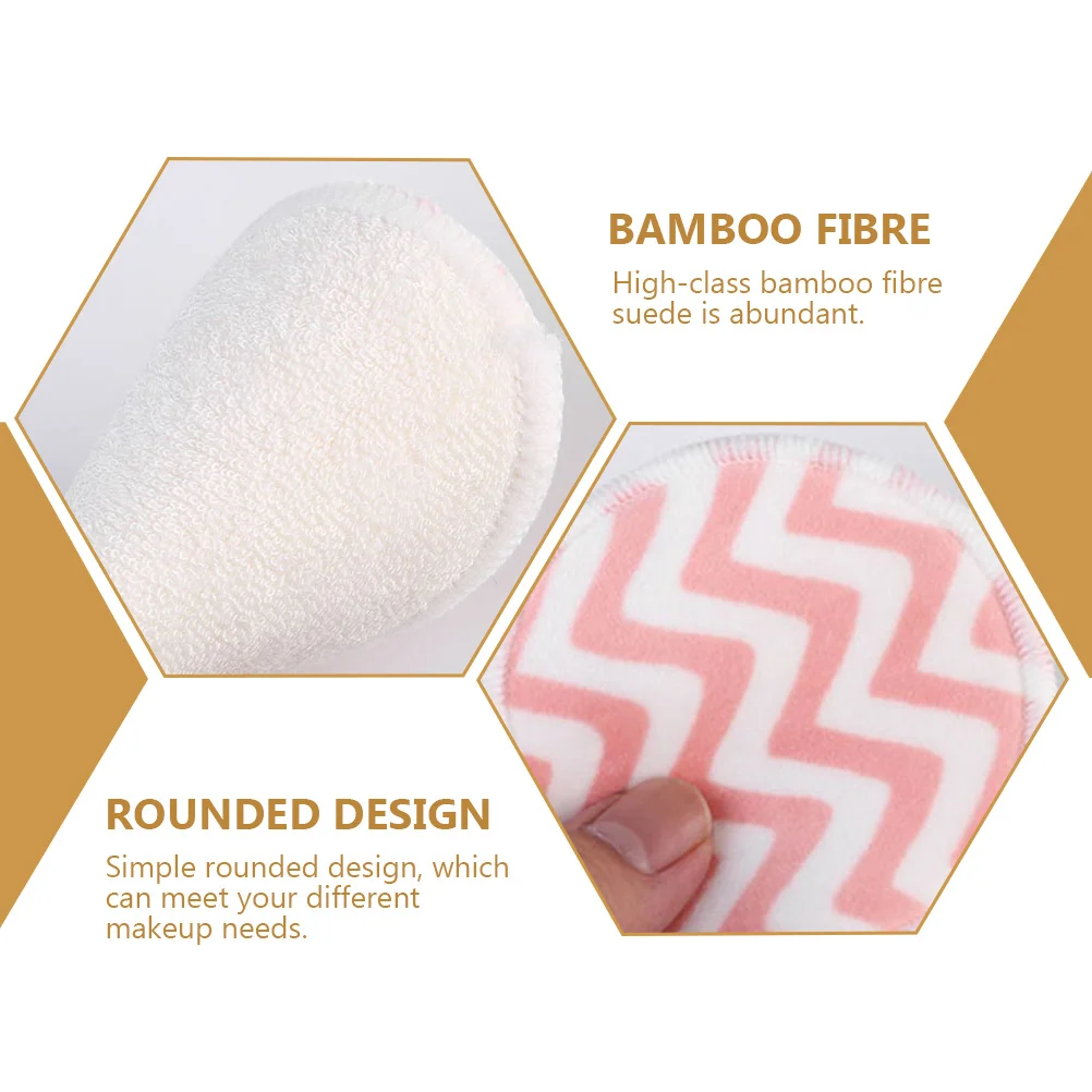 

6 Pcs Makeup Remover Pad Rounded Cleansing Cosmetics Pads Applicator Bamboo Fiber Face Cleaning Daily Use