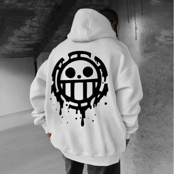 

2025 Oversized Casual One Piece Print Hoodies Trendy Brand Men's Clothing Sweatshirt Autumn Cotton Loose Women Long Sleeve Tops