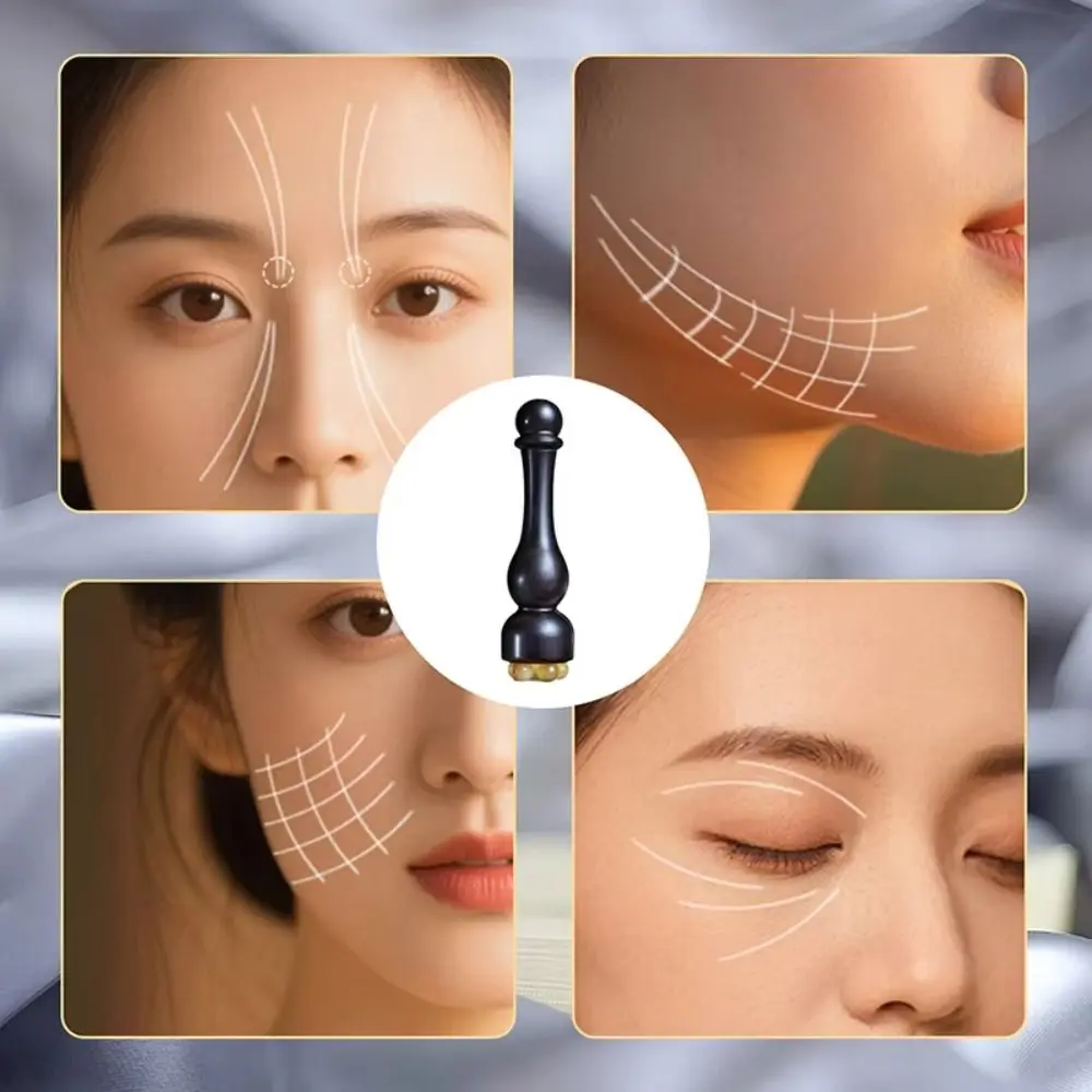 

Массажер для лица из горячего сандалового дерева, маленький стручок лотоса, деревянный инструмент для ухода за кожей, без краски, массажная палочка для глаз, уход за кожей лица