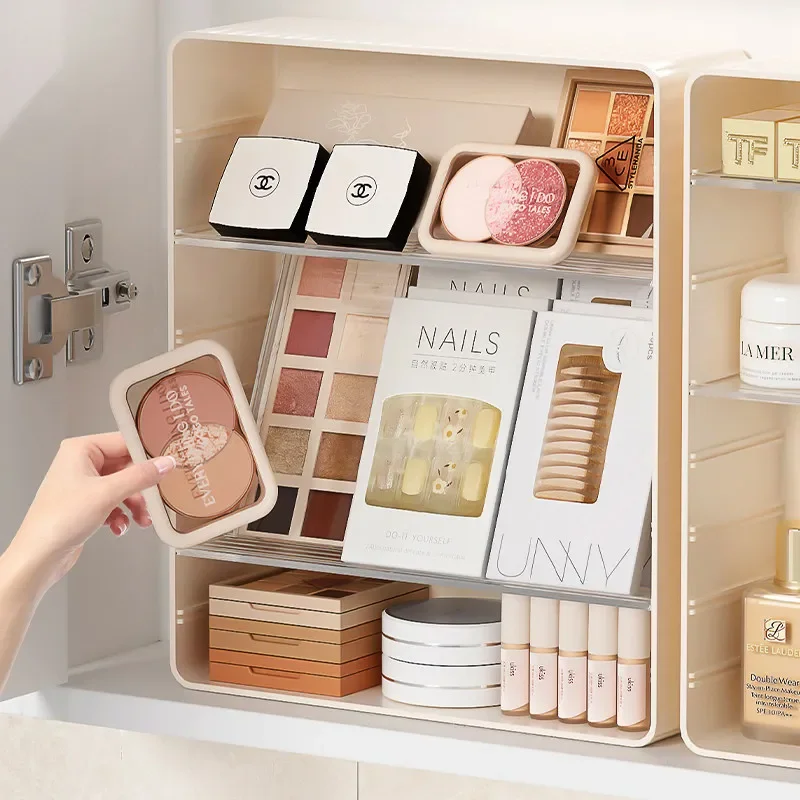 Mirror Cabinet Storage Box Acrylic Bathroom Cosmetics Storage Rack Lipstick Eye shadow Holder Multi-Layer Makeup Storage Box