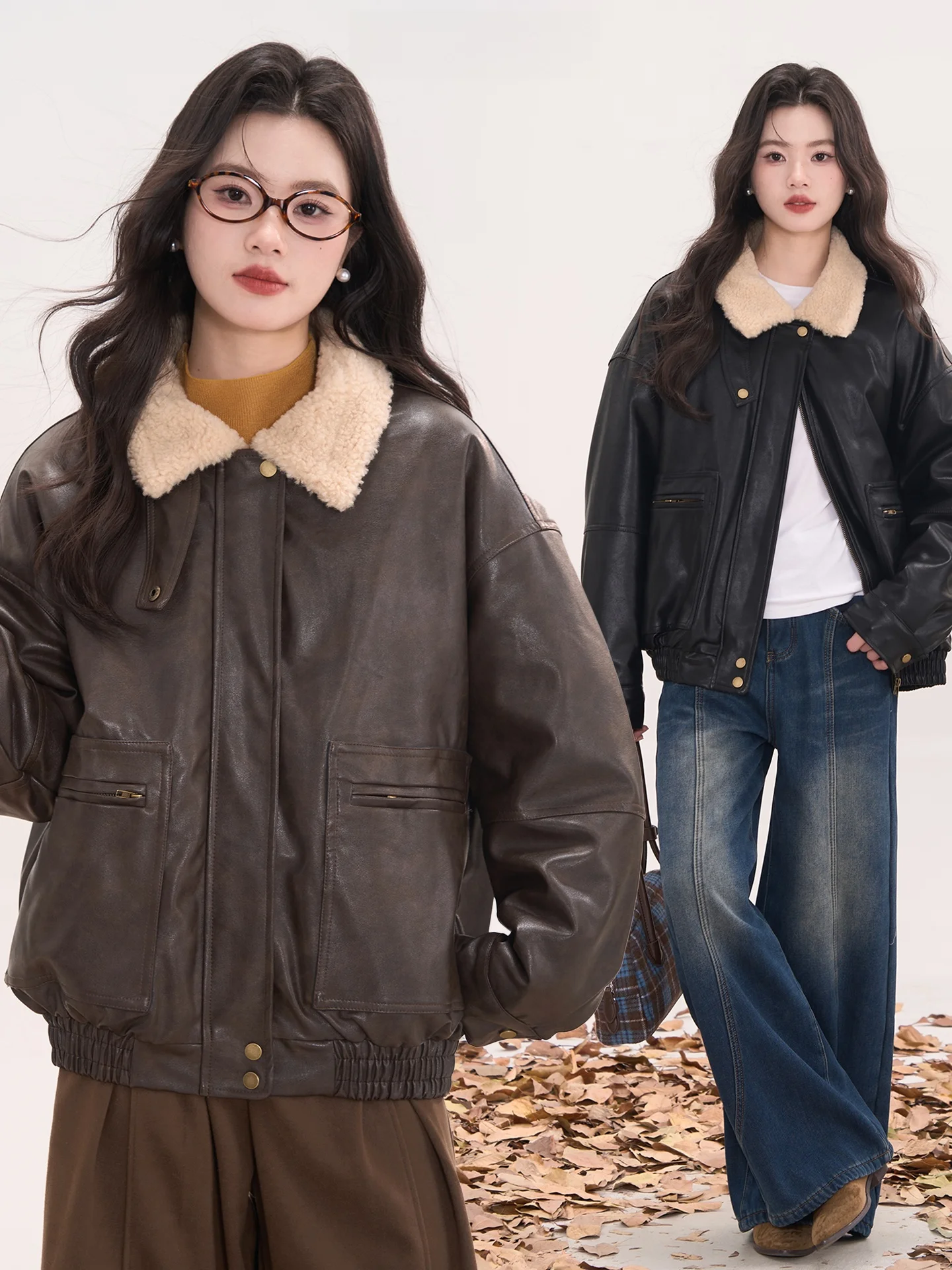 

Женская зимняя утепленная куртка из искусственной кожи с воротником-стойкой, длинными рукавами, в стиле Heme Sweet And Bitter Signal