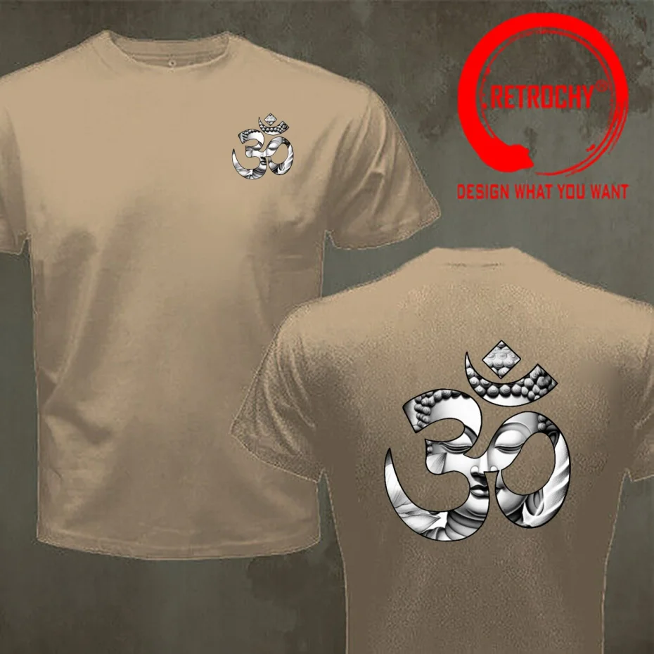 Funny Design Buddha OM Design  Shirt Men Fashion Trendy Casual Clothing Stylish Tops Tee Shirt Leisure Tshirt Men's T-Shirt