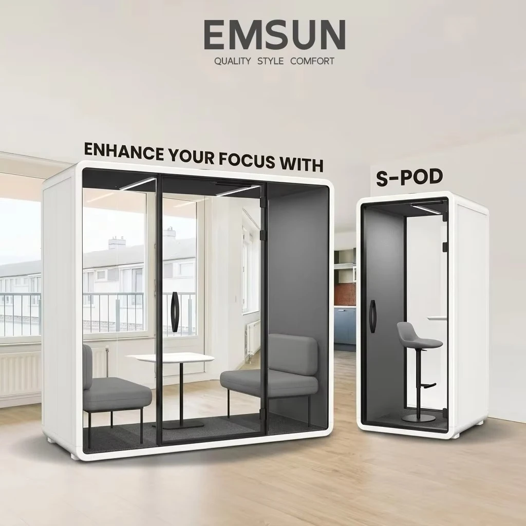 Mobile soundproof room Single Work Space Soundproof Telephone Booth Portable for Office Furniture School Studio Use