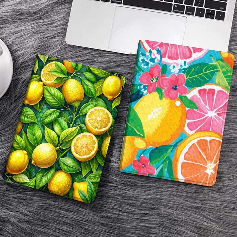 

Fresh Lemon Leaf Pattern Tablet Case For Samsung Galaxy Tab S7 S8 S9 S10 FE Lite Gift