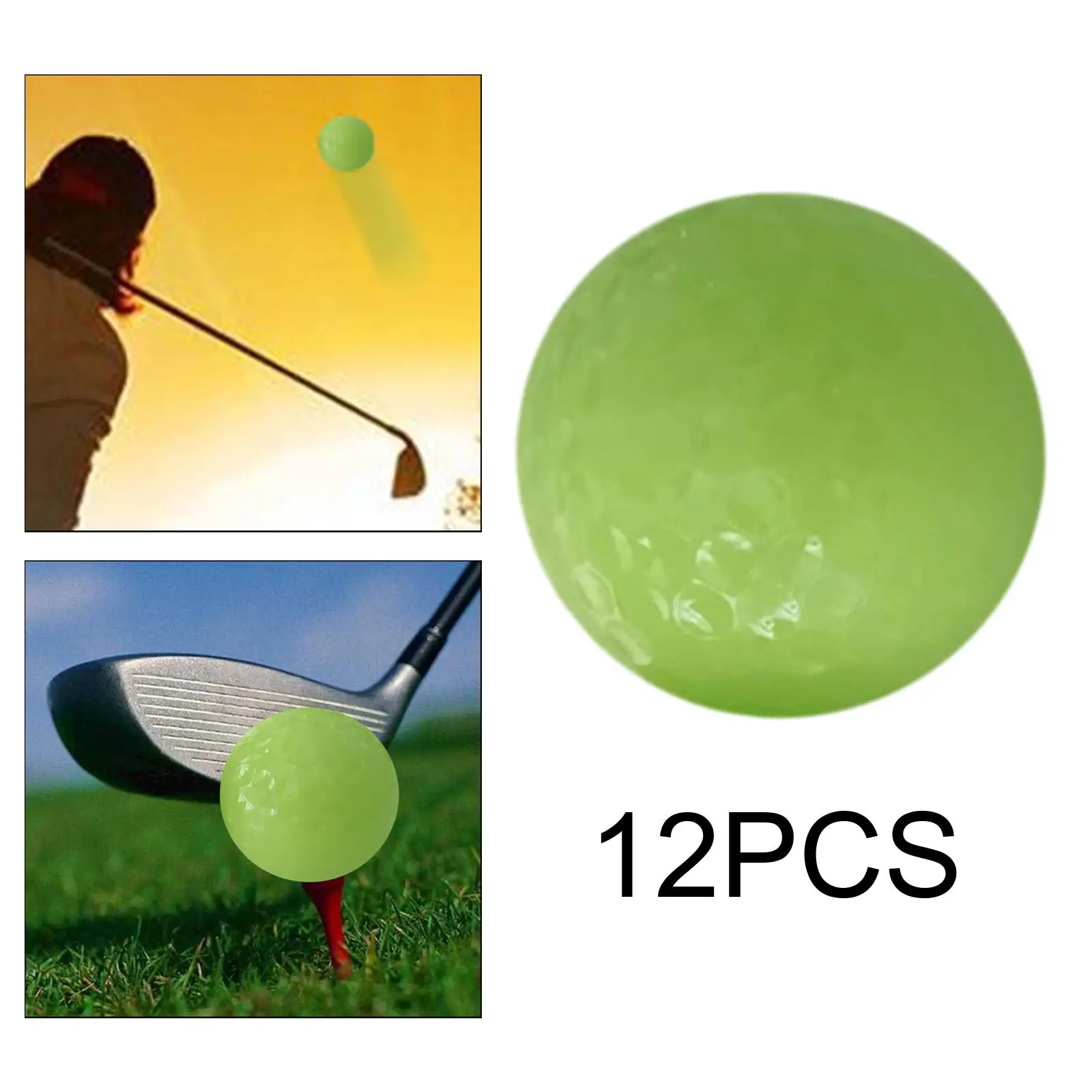 

12x Luminous Night Golf Balls for Golfer Gift Practice Training Hitting