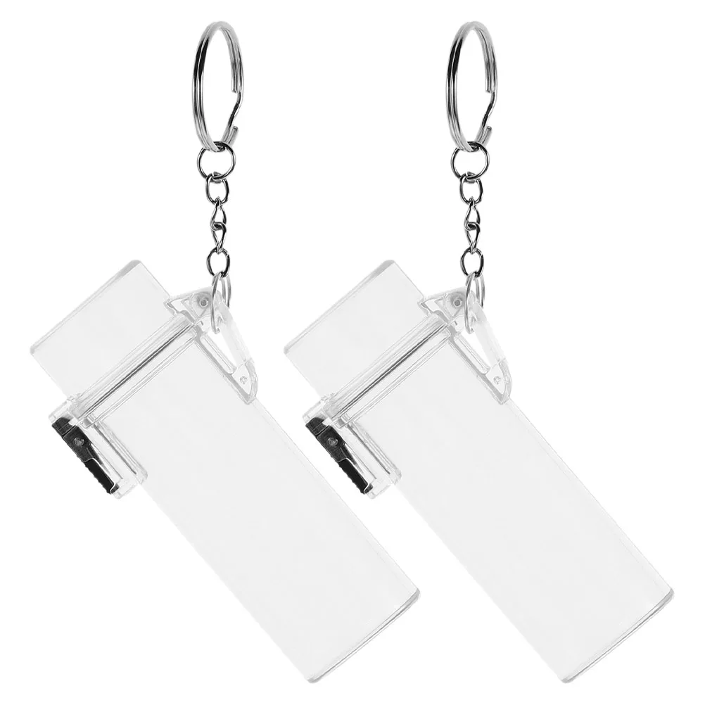 

2PCS Waterproof Case Clear Protective Smoke Travel Lighter Sleeve Sleeve Keychain Holder Smoke Travel Cigarette ganizer White