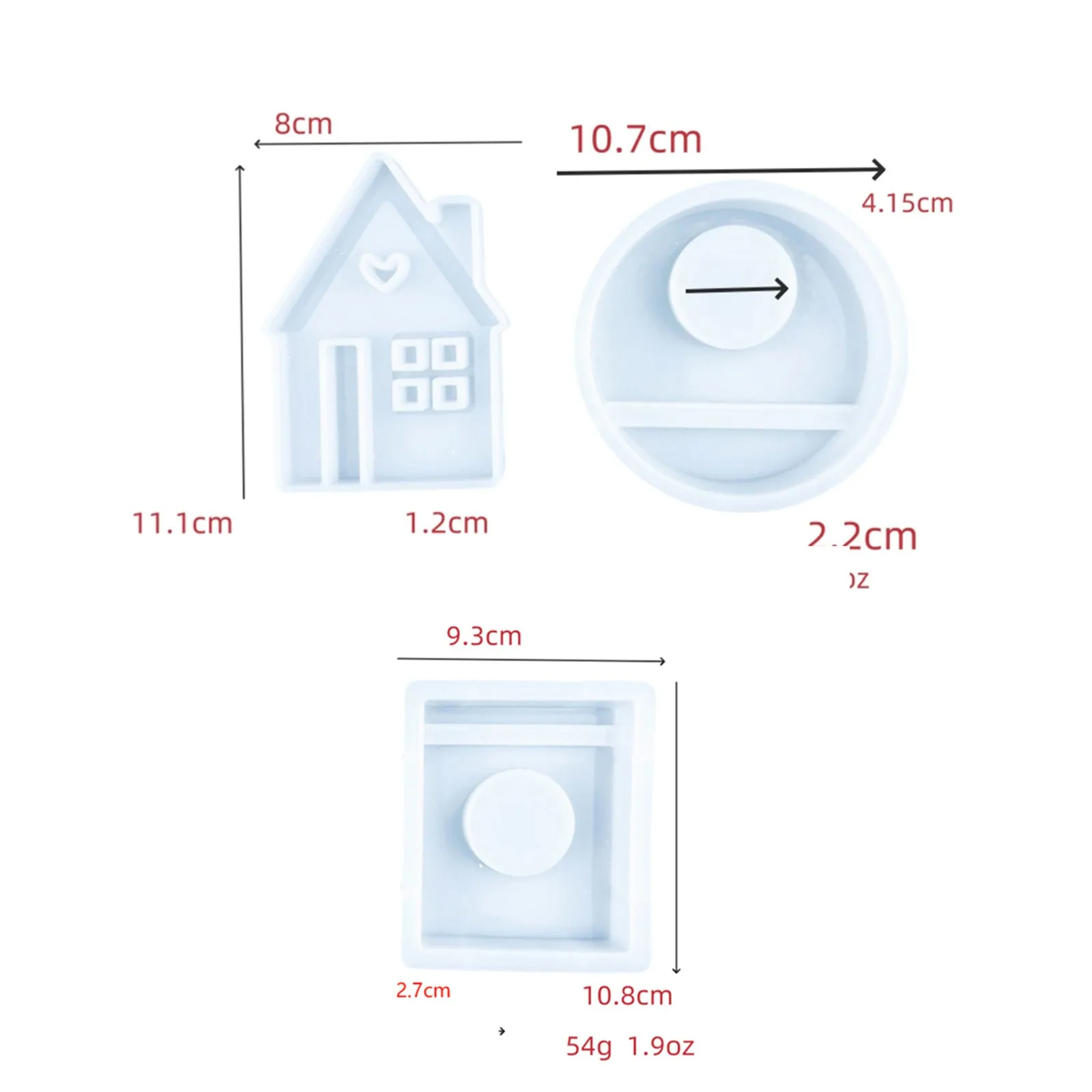 Portacandele per casa leggera Stampo in silicone Case a forma di cuore fai-da-te Creazione di forniture Stampi per colata di candeliere in resina di cemento e gesso