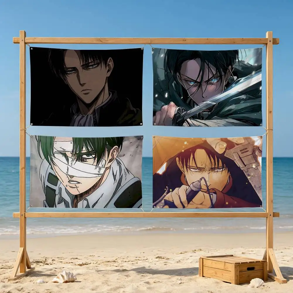 Levi Ackerman Attack on Titan  Flags Wall Hanging Tapestry Outdoor Garage Room Decorative flag Background Blanket