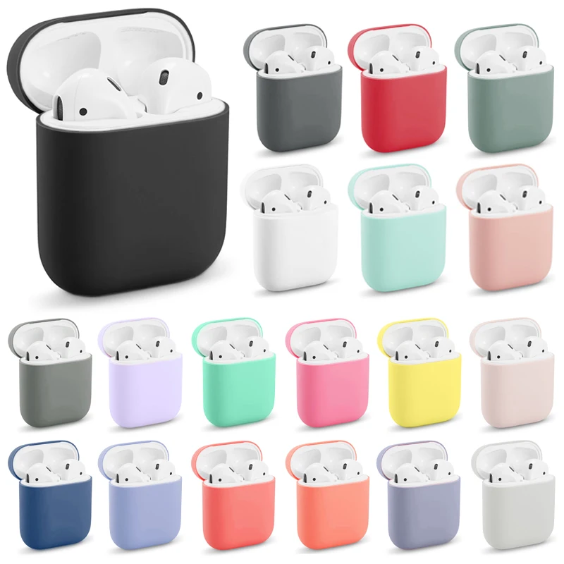 Silicone Earphone Case For Apple AirPods 1/2 Cover Protective Wireless Bluetooth Headphone Case For Air Pods 2/1 Protective Case