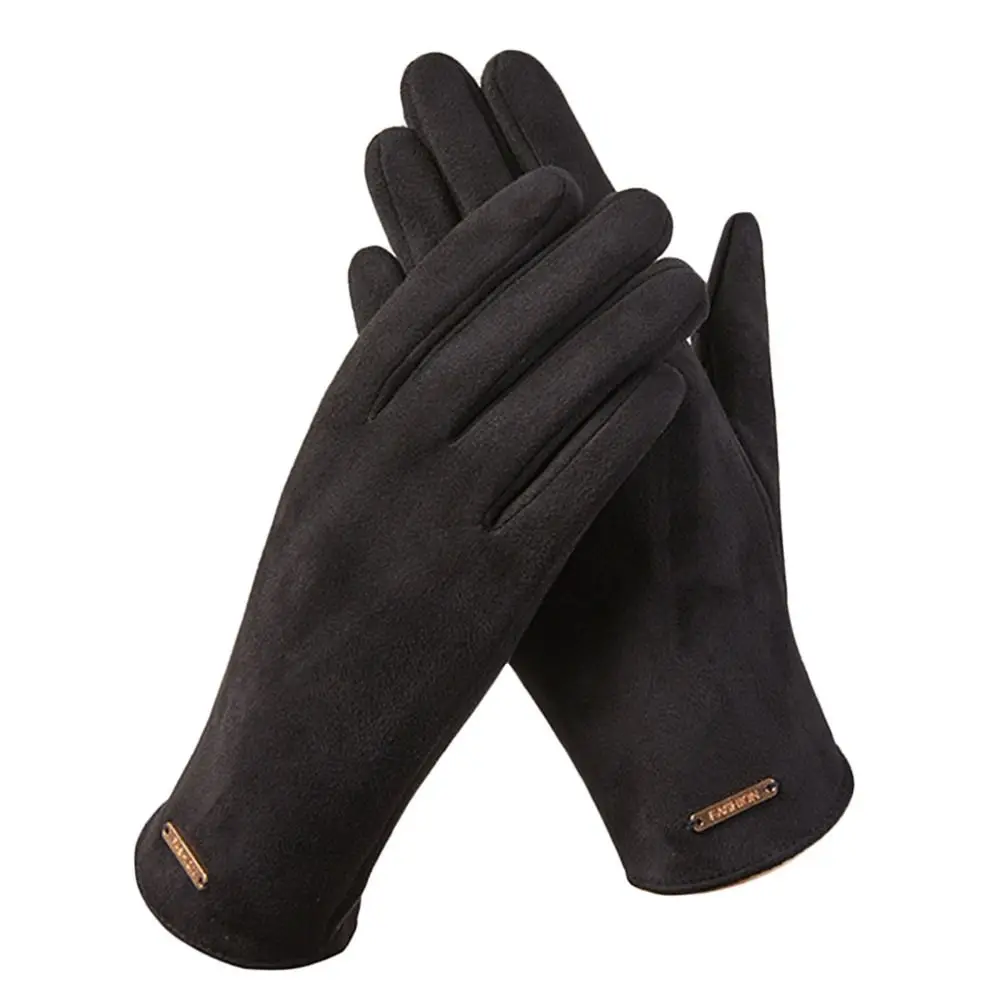 Thicken Gloves Suede Velvet Warm Mittens Thermal Driving Ski Windproof Gloves Touch Screen Winter Women Gloves