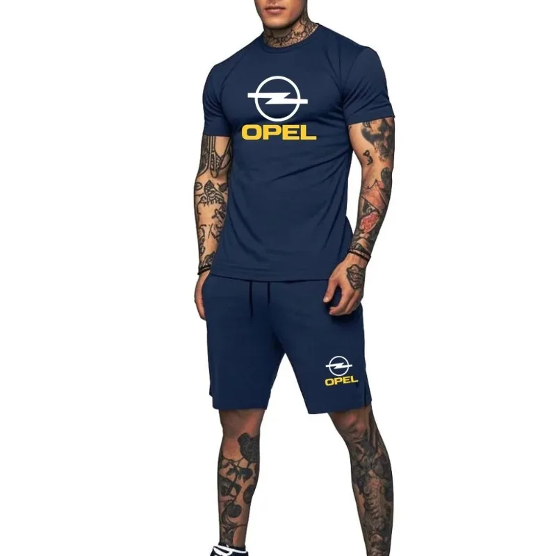 OPEL T-Shirt 2Piece Sets Cars Enthusiasts Crewneck Tshirt Shorts Mens Tees Short Pants Suit Hiking Cycling Quick-dry Jersey