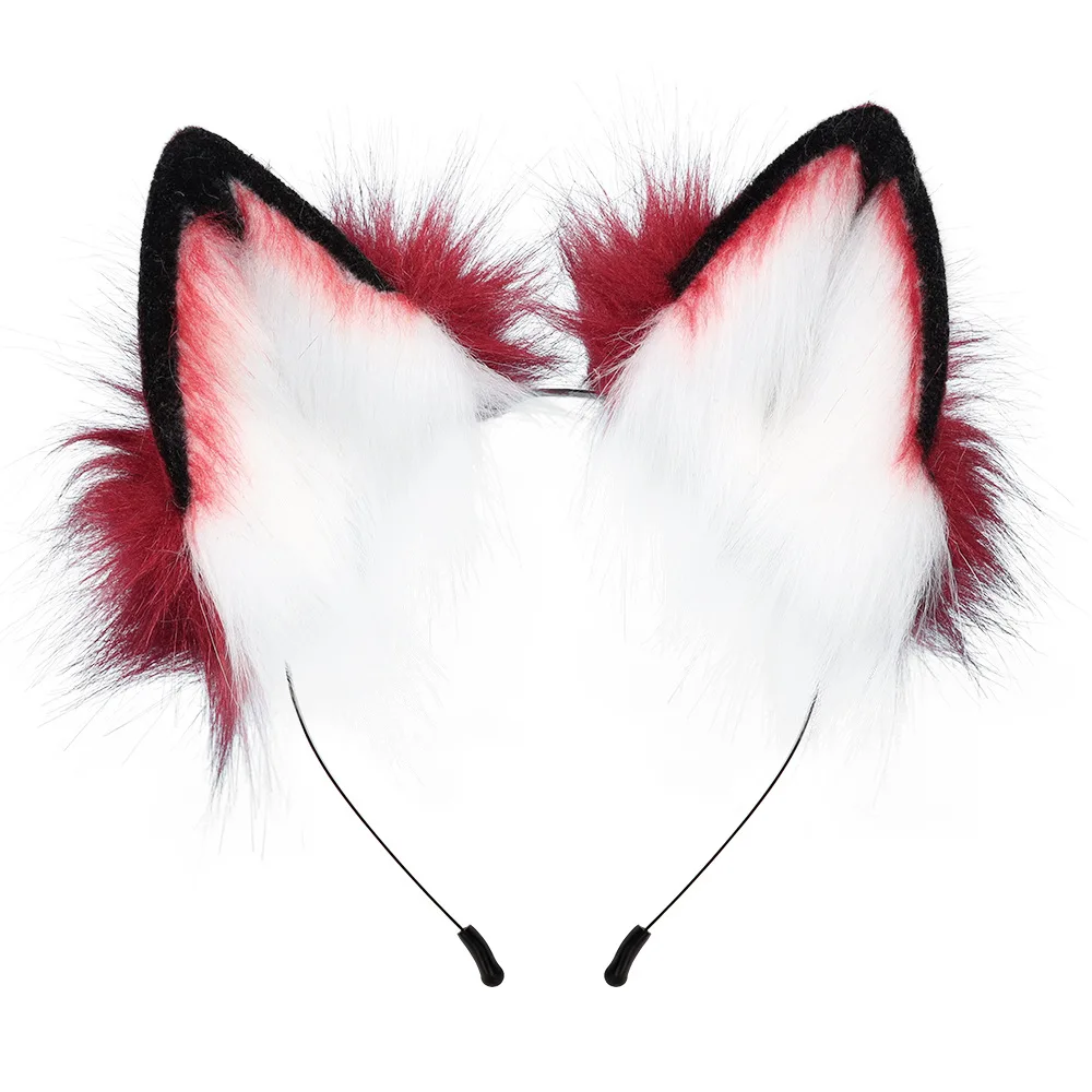 Diadema con orejas de zorro y Lobo de imitación, accesorio para disfraz de Mascota, gato, Carnaval, Halloween, fiesta