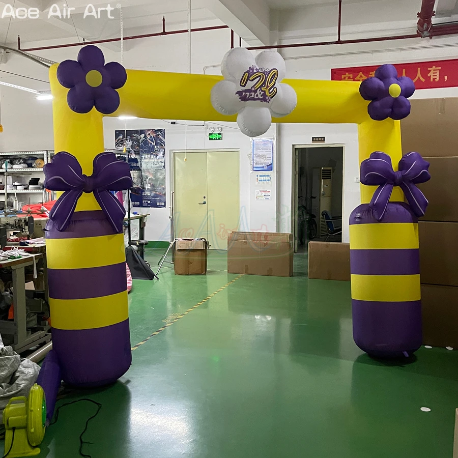 

Inflatable Sunflower Archway,Custom logo Branding Arch for Stage Backdrops,event Decorations