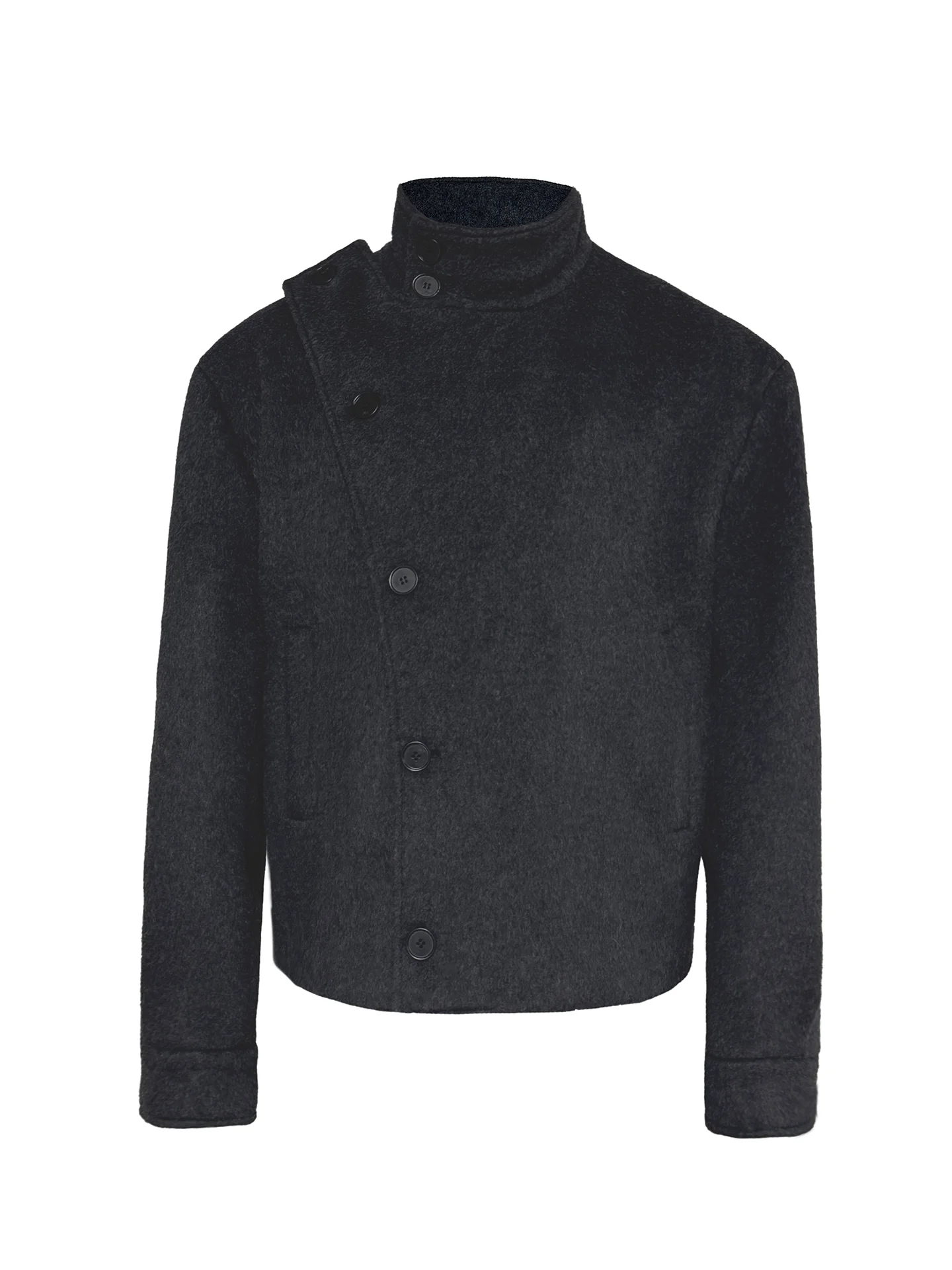 

Мужская укороченная куртка JCAESAR из высококачественной шерсти с пуговичным воротником, регулируемой талией, свободного кроя, повседневная, весенняя коллекция