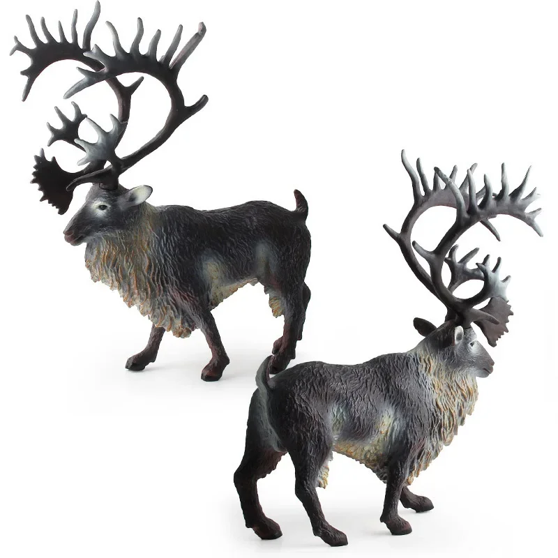 Simulation Caribou Christmas Reindeer Markhor Goat Animal Model Action Figures PVC Home Decoration Deer Figuries Toys Xmas Gifts