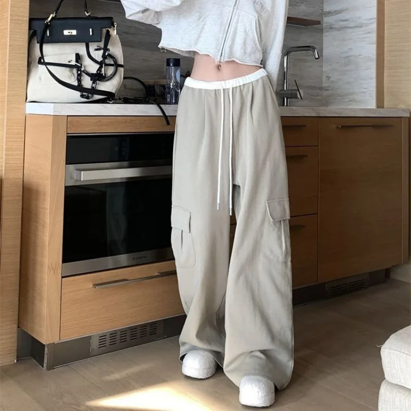 

Wide Leg Pants Women Cargo Pocket Y2k Streetwear Harajuku Loose Casual Korean Fashion Sweatpants Vintage 90s Sports Trousers