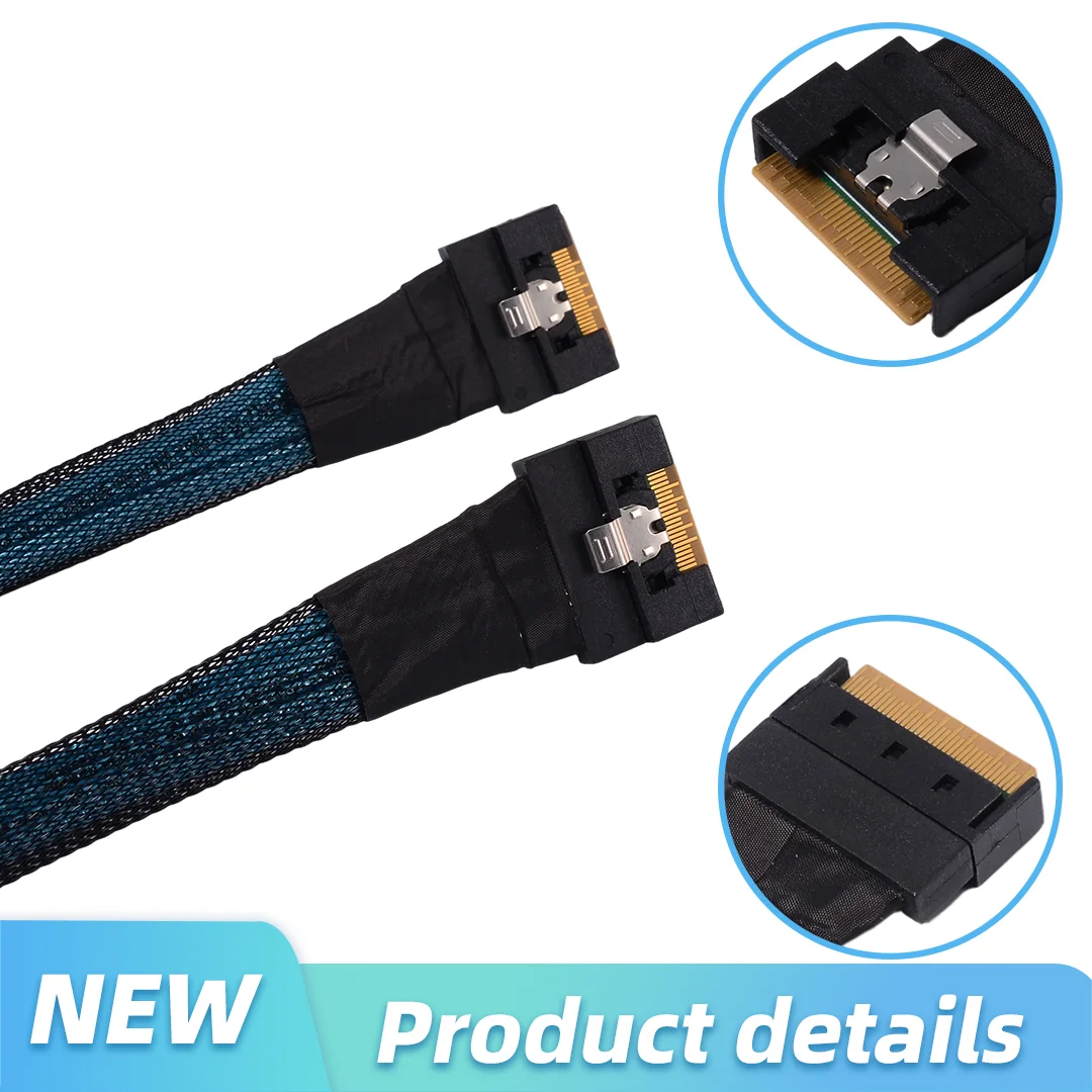 SlimSAS MCIO SFF-8654 8i Server High-speed cable1 to 2  PCIe 4.0 X8 /x4+x4 Gen4 SFF-8639 SFF-8611 Supports split OCuLink U2