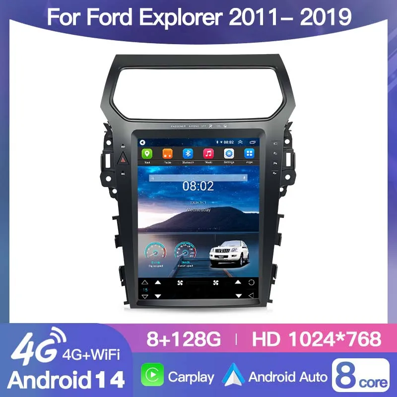 Radio samochodowe z Androidem 14 do Forda Explorera 2011-2019, ekran pionowy, odtwarzacz multimedialny, Carplay, Auto, DSP, GPS, Nawigacja, 4G — zdjęcie 3