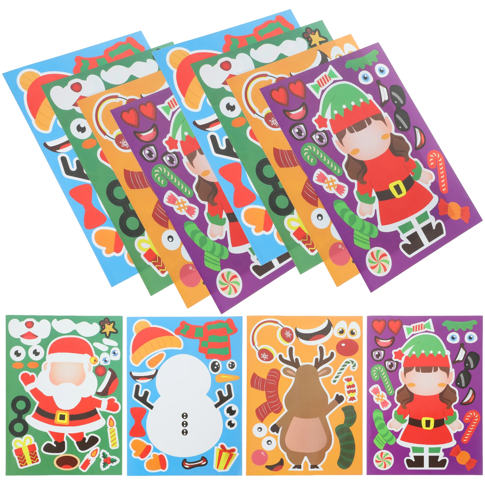 

24 Sheets Christmas Stickers Self Adhesive Decor Copper Decals Xmas Party Elements Cartoon Wall Art Craft Supplies