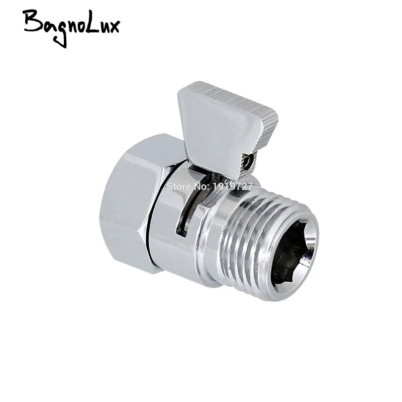 Bagnolux High Quality Wholesale Promotion New Brand Polished Chrome Shower Head Shut-Off Valve Brass with Brass Handle