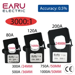 3000/1 Micro Split Core Current Transformer Sensor AC Open Type CT 80A 120A 200A 300A 500A 750A Clamp High Frequency Transformer