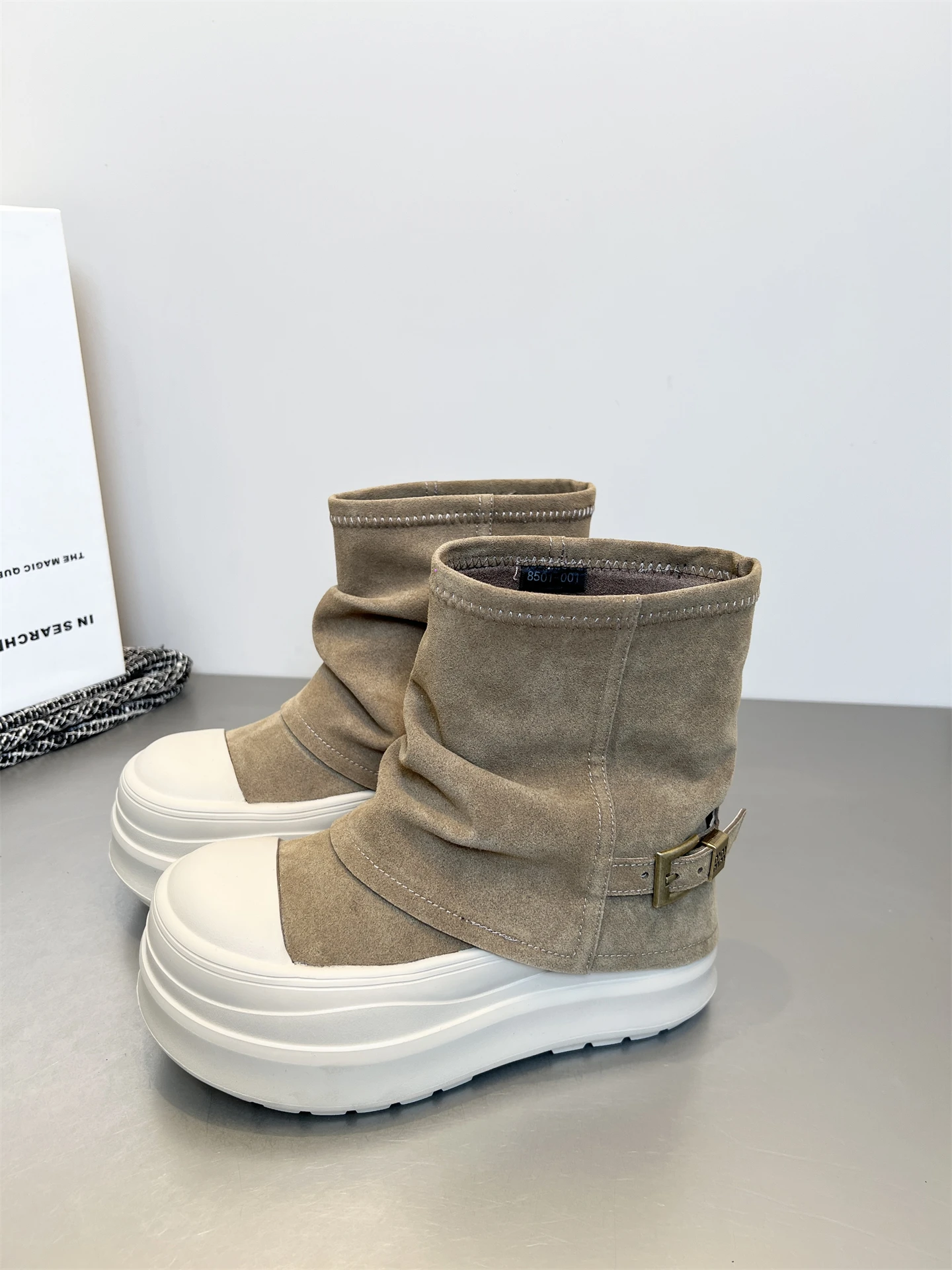 

High Quality Casual High Heels Shoes for Woman Chunky Heel Height Increase Platform Flat Winter Sport Boots Female Ankle boots