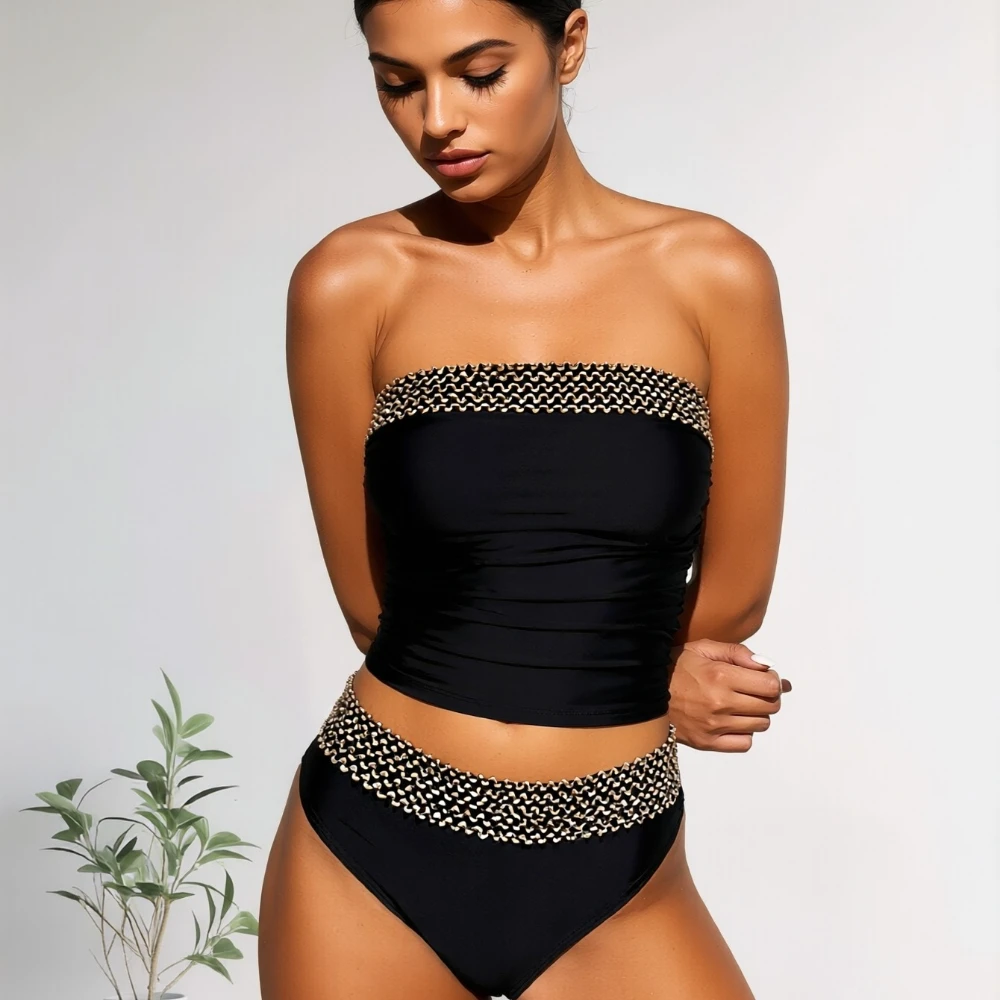 

Sleeveless Minimalist Tankini Swimsuit – Slimming & Versatile Two-Piece Bikini Set for Daily Swim, Gym & Beach (S-XL)