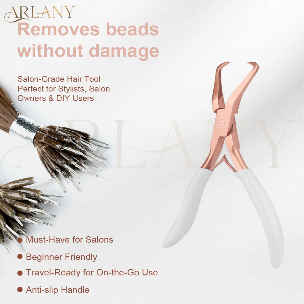 ARLANY Pinza per artigli per estensioni dei capelli per perline Microlink Pinza per rimozione anelli per rimozione estensioni dei capelli Micro anello per apertura perline