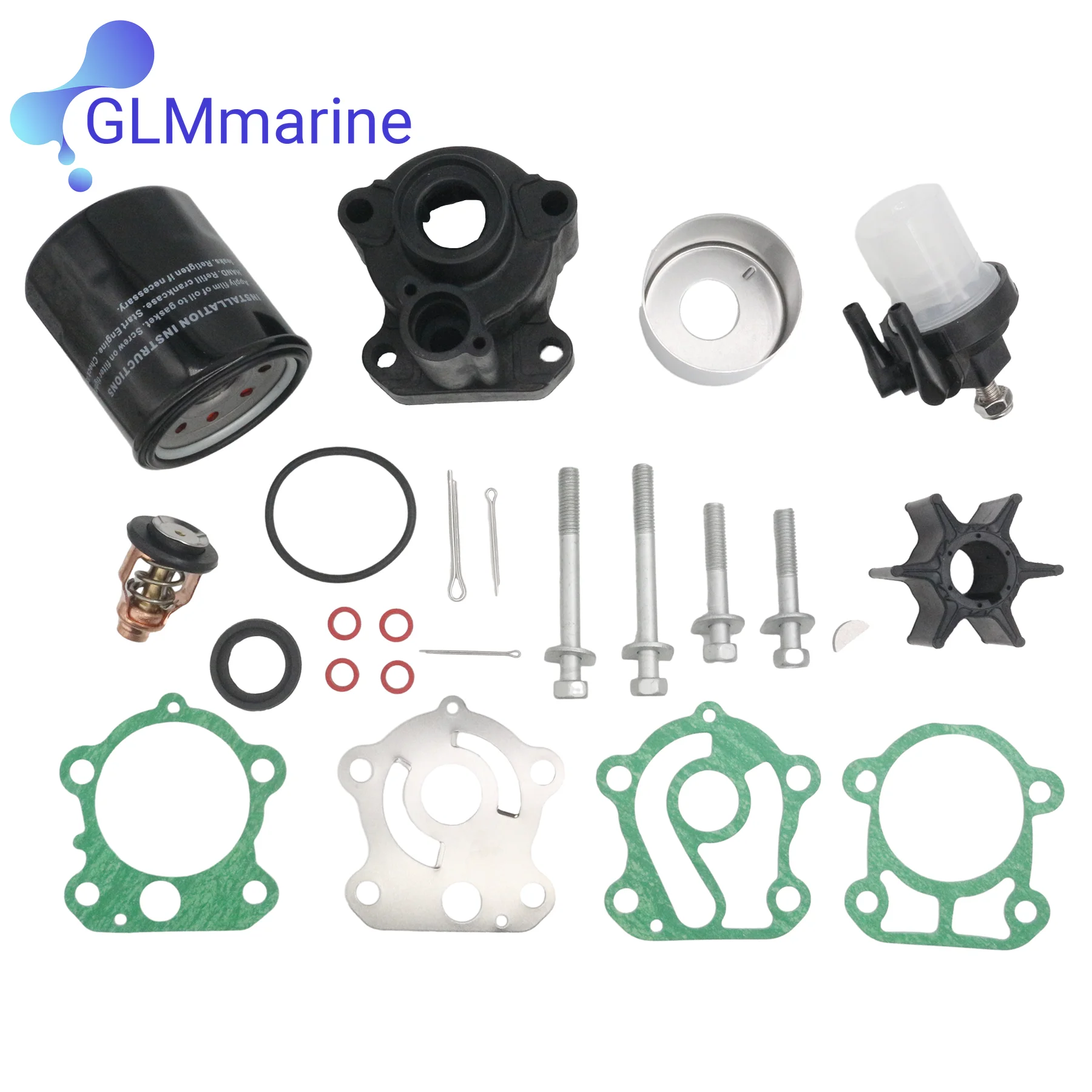 Outboard Maintenance Kit For F80A F100A Yamaha 4-Stroke 80 100 HP Outboard Motors 67F-W0078 Fuel Filter 61N-24560 Thermostat