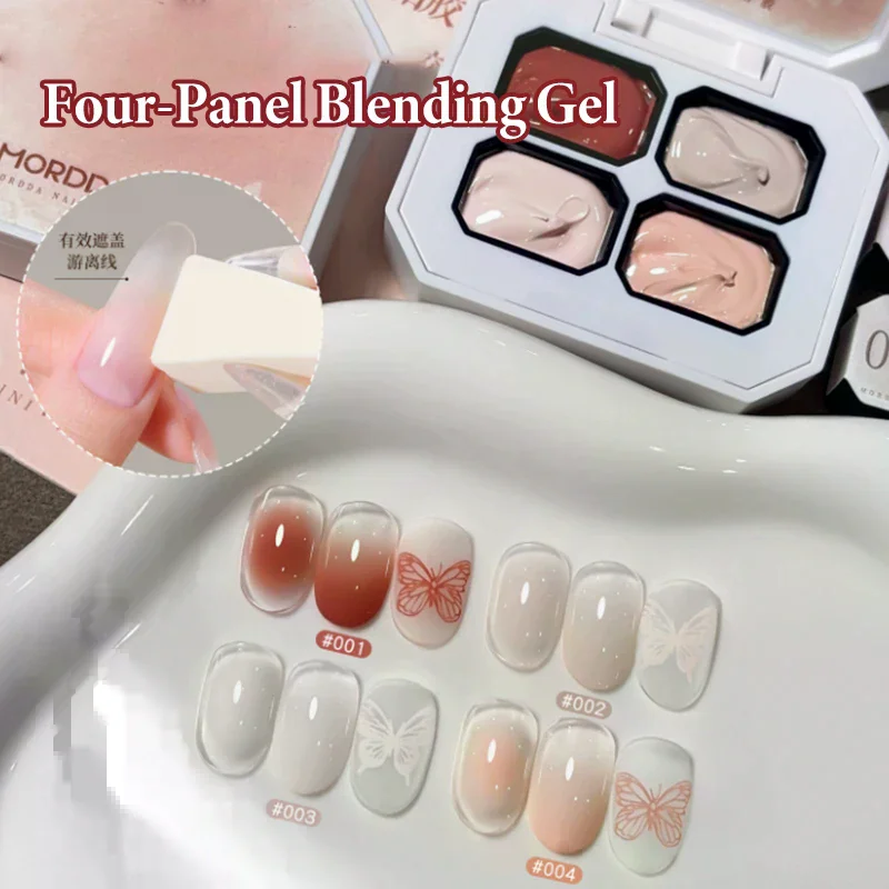 4 Farben Nude Malerei Gel Zeichnung Gel Palette Französisch Nagellack UV Gel Nagel Salon Holographische Maniküre Nail art Werkzeug