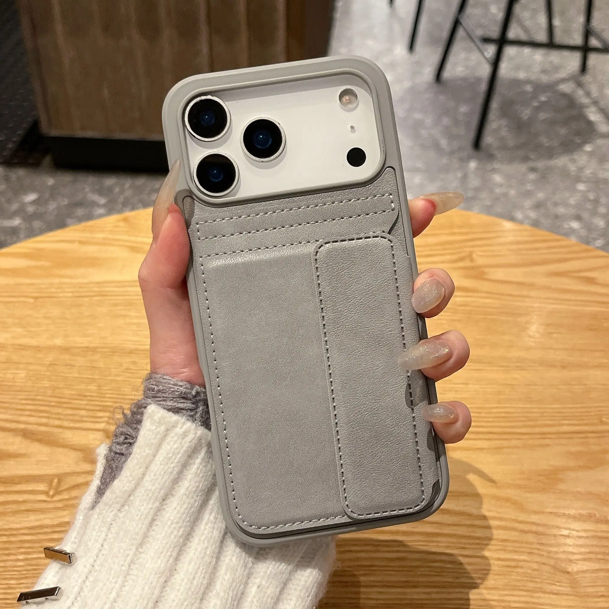 New Anti-Shock Lightweight Luxury Leather Wallet Stand 2-in-1 for iPhone 17 Pro Max Phone Case