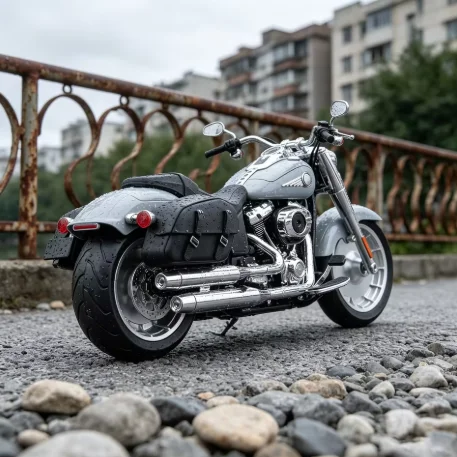 1:6 Alloy Metal Diecast Model Motorcycle Compatible With Harley Davidson Fat Boy Style Simulation Miniature Holiday Present Gift
