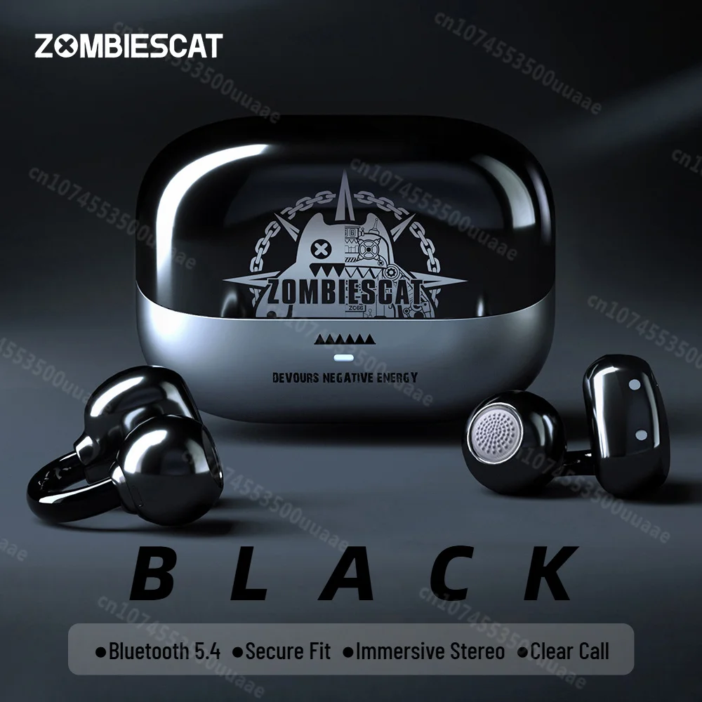Zombiescat B15 OWS Ear Clip Headphone 360° Immersive Stereo Bluetooth 5.4 Wireless Earphones ENC Clear Call TWS Wireless Earbuds